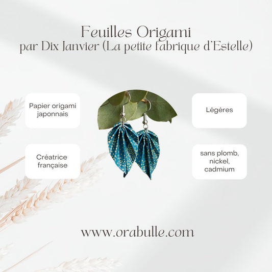 Boucles d'oreilles Feuilles par La petite fabrique d'Estelle