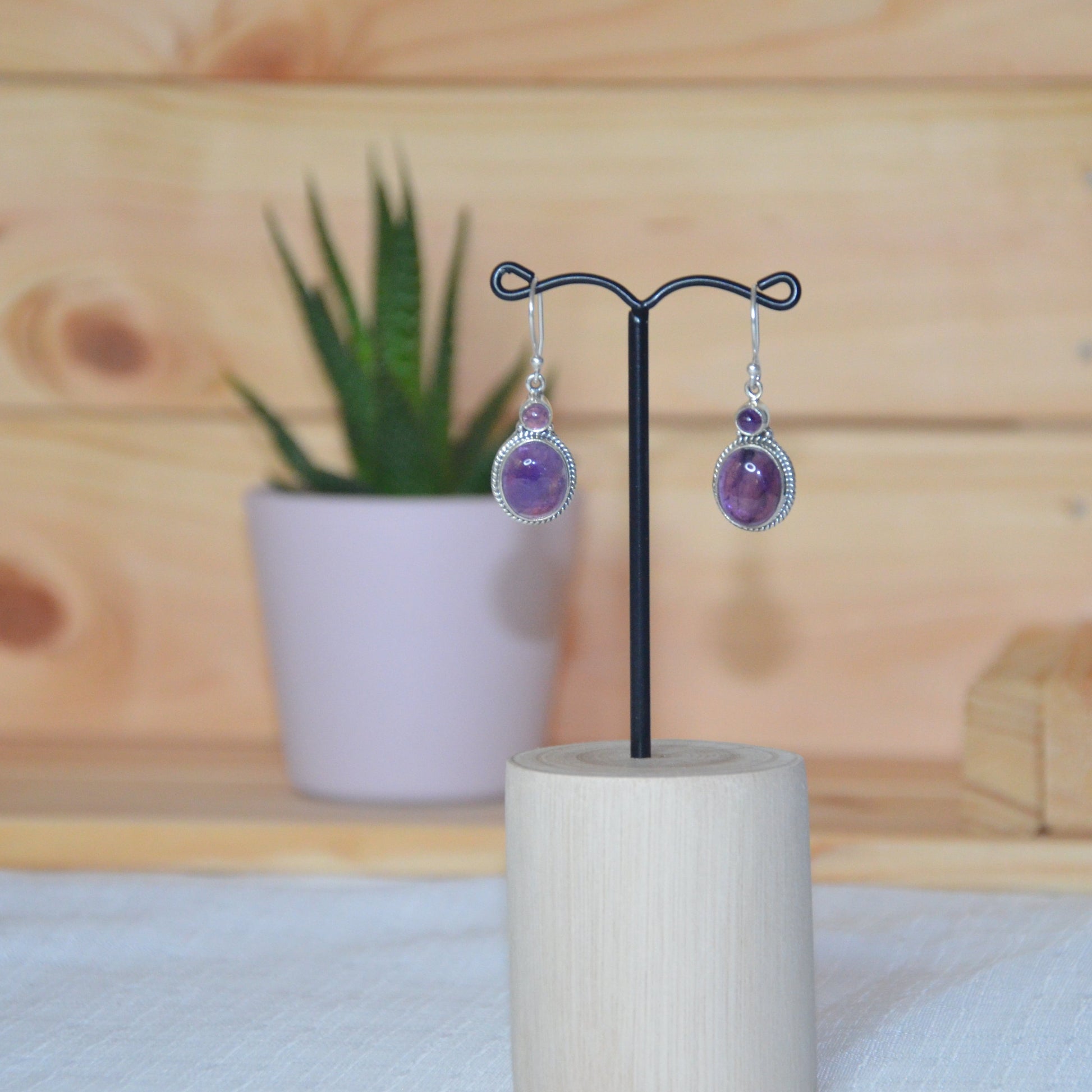 Boucles d'oreilles Amethyste modèle 2 