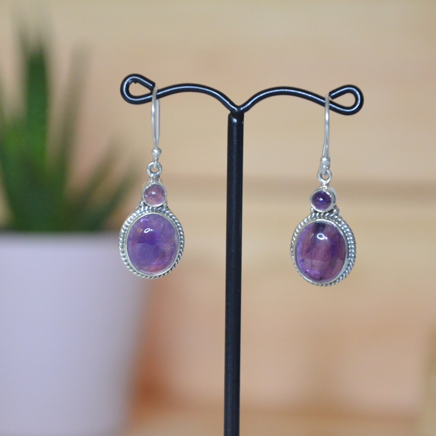 Boucles d'oreilles Amethyste modèle 2 