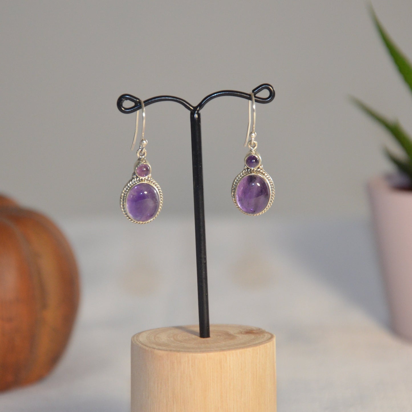 Boucles d'oreilles Amethyste modèle 2 