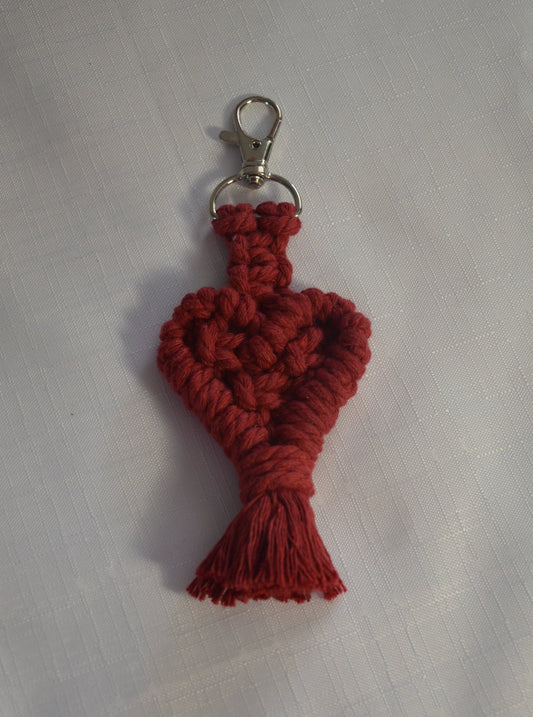 Porte clef coeur en Macramé 