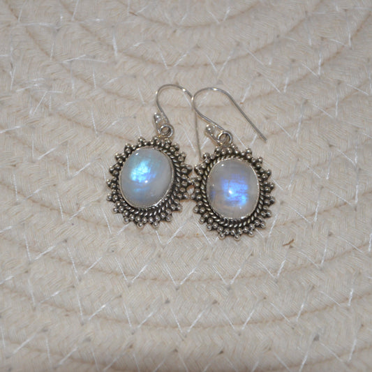 Boucles d'oreilles ovales Pierre de Lune 