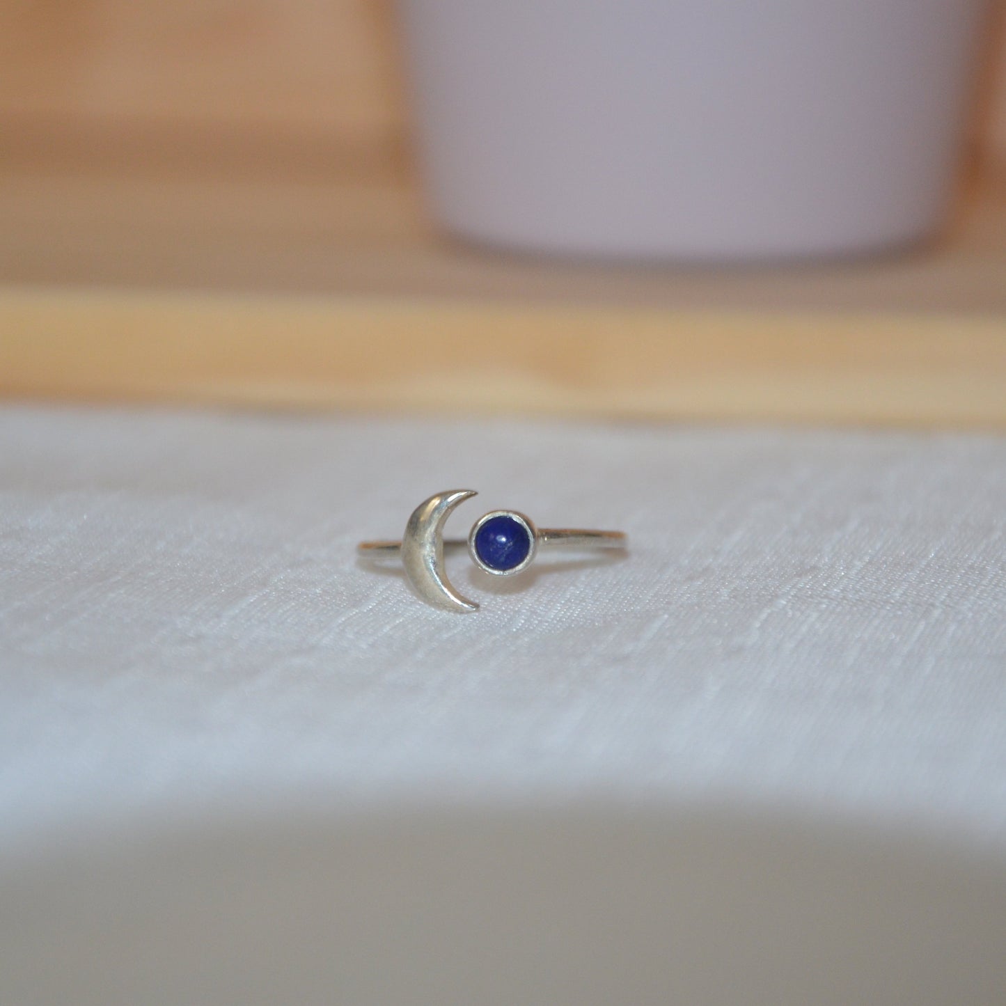 Bague lune Lapis lazuli 